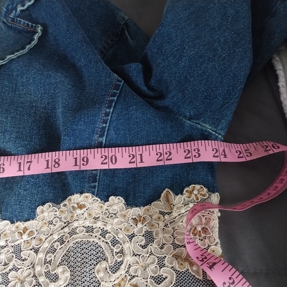 Berek Embellished Lace Pearls & Sequins Denim Jacket plus size 1XL - Picture 11 of 12